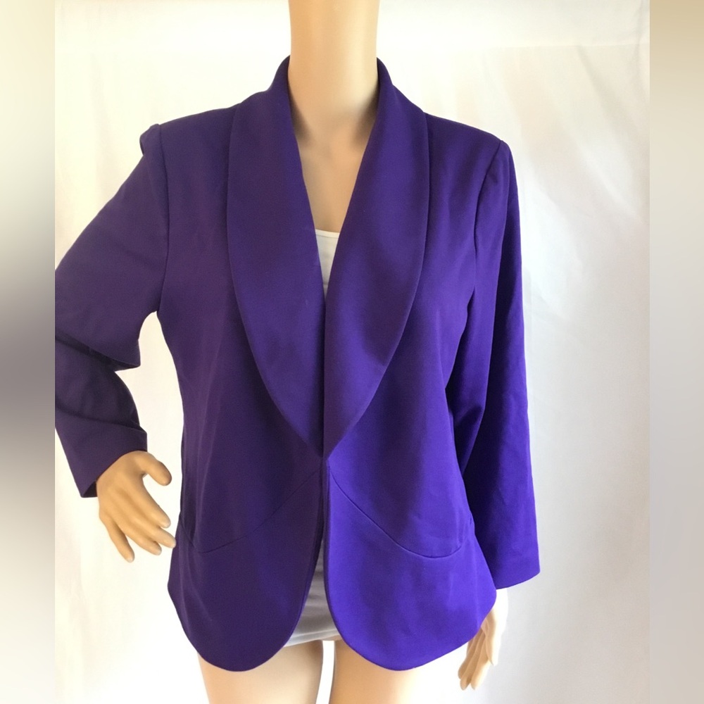 Chico's Vibrant Purple Blazer Open Front EUC
